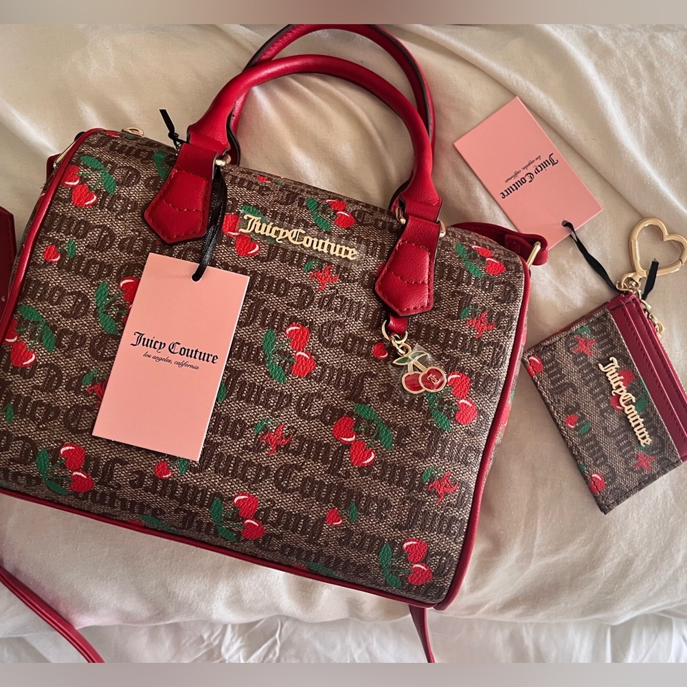 Juicy Couture Cherry Satchel And Cardholder Included